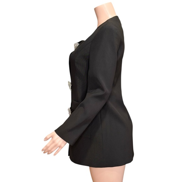 MISS ROSIER Fionnghuala Crystal Embellished Mini Dress, Black, Large - Picture 8 of 14